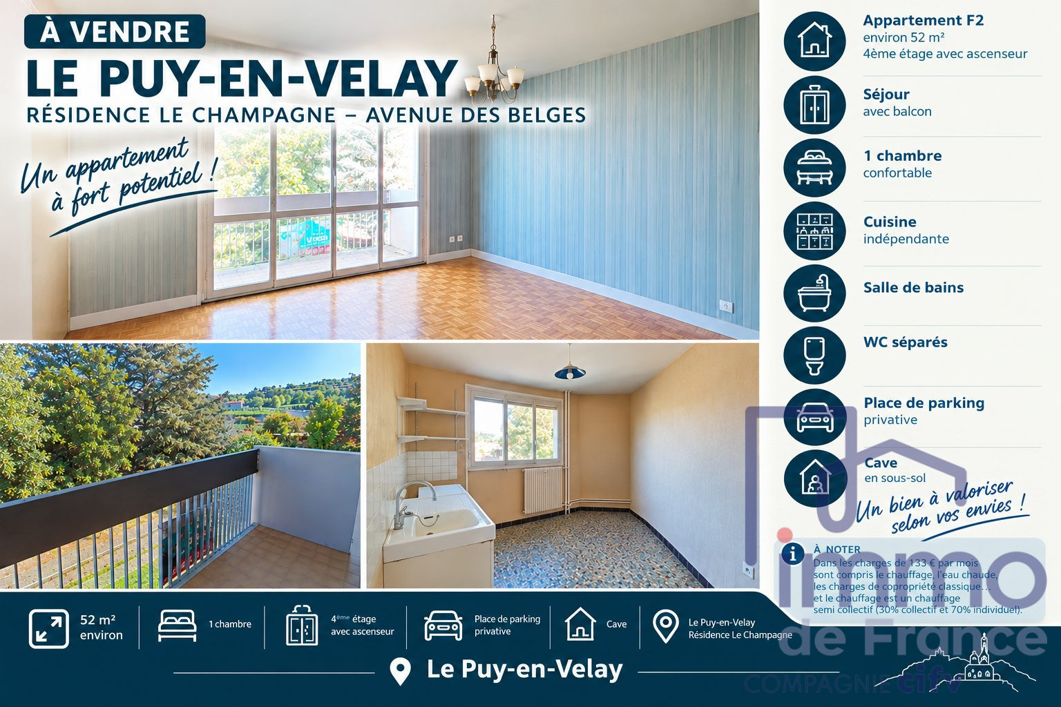 VENTE - Appartement - Le Puy-en-Velay (43000) - 67000.00 €